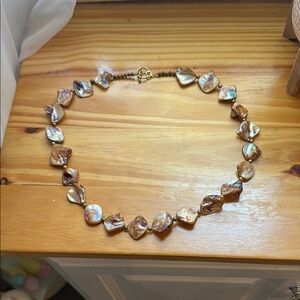 Elegant Gold Pearl Necklace